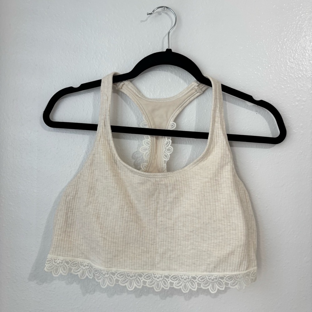 Aerie Cream Lace Raceback Bra Top